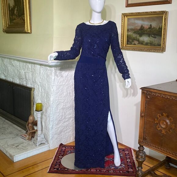 Lauren Ralph Lauren Evening Lace & Sequin Ball Gown - Picture 2 of 14